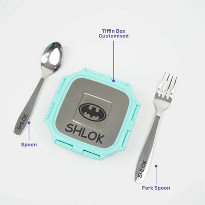 Personalised Engraved Tiffin Box Set - Medium - Light Green