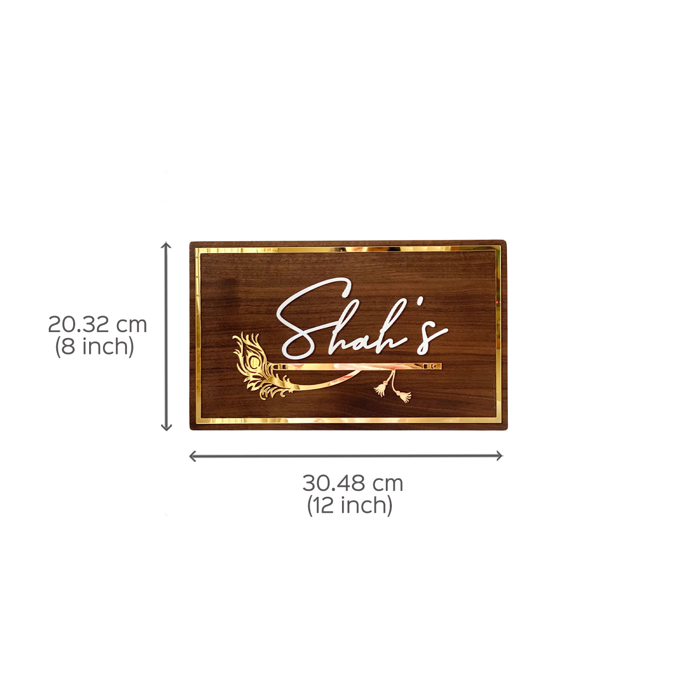 Personalised Krishna Wooden Nameplate