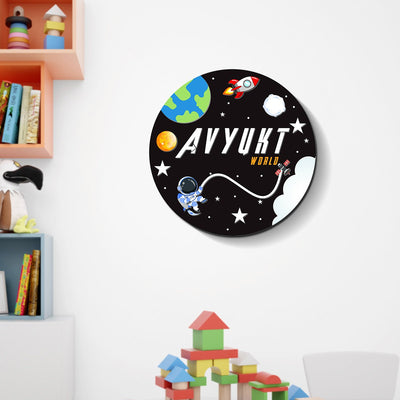 Personalised 3D Astro Theme Kids Room Name Plate