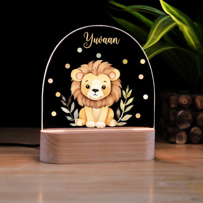 Personalised Lion Kids Night Lamp