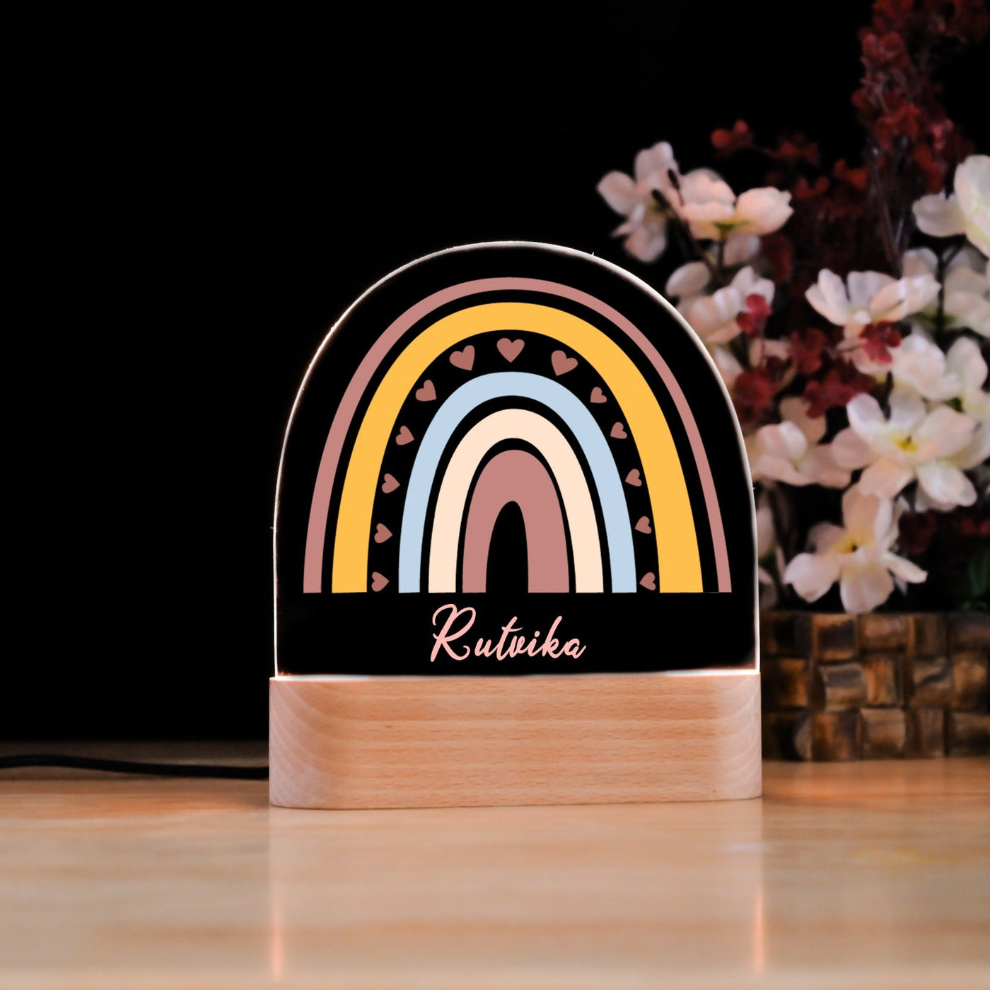 Personalised Rainbow Kids Night Lamp