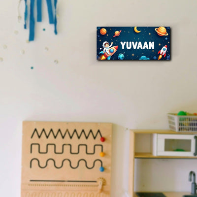 Personalised Space Theme Kids Name Plate