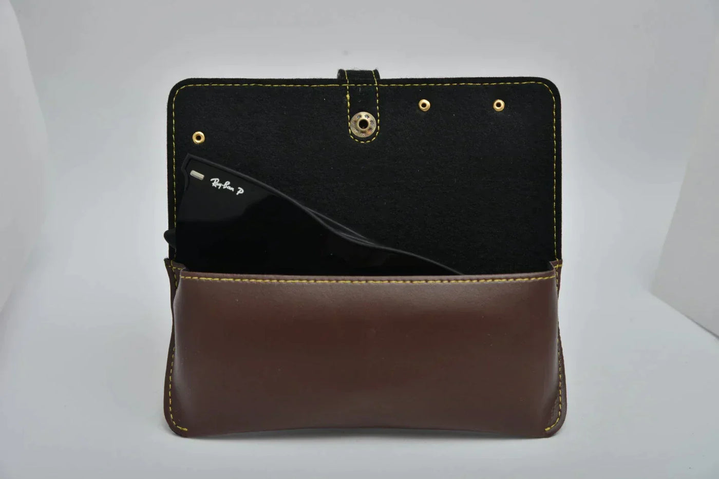 Personalized Men's Wallet and Eyewear Case - Brown