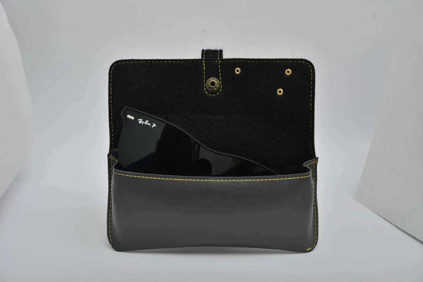 Personalized Men's Wallet and Eyewear Case - Grey