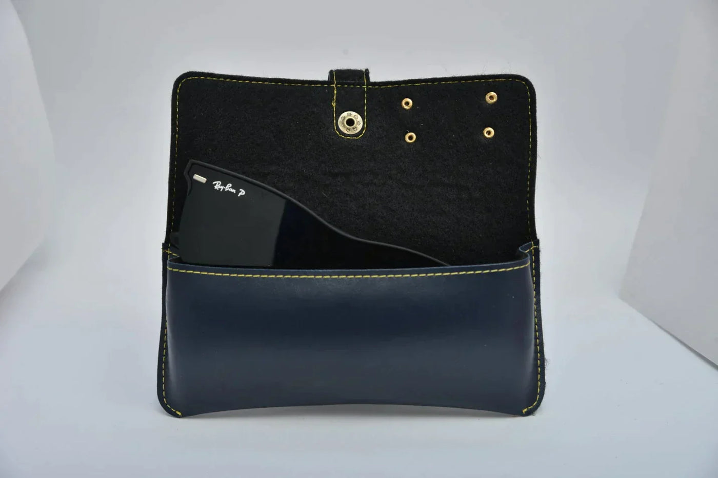 Personalized Men's Wallet and Eyewear Case - Blue