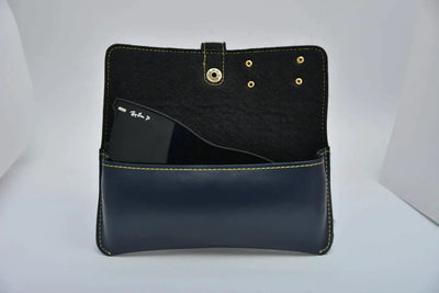 Personalized Men's Wallet and Eyewear Case - Blue