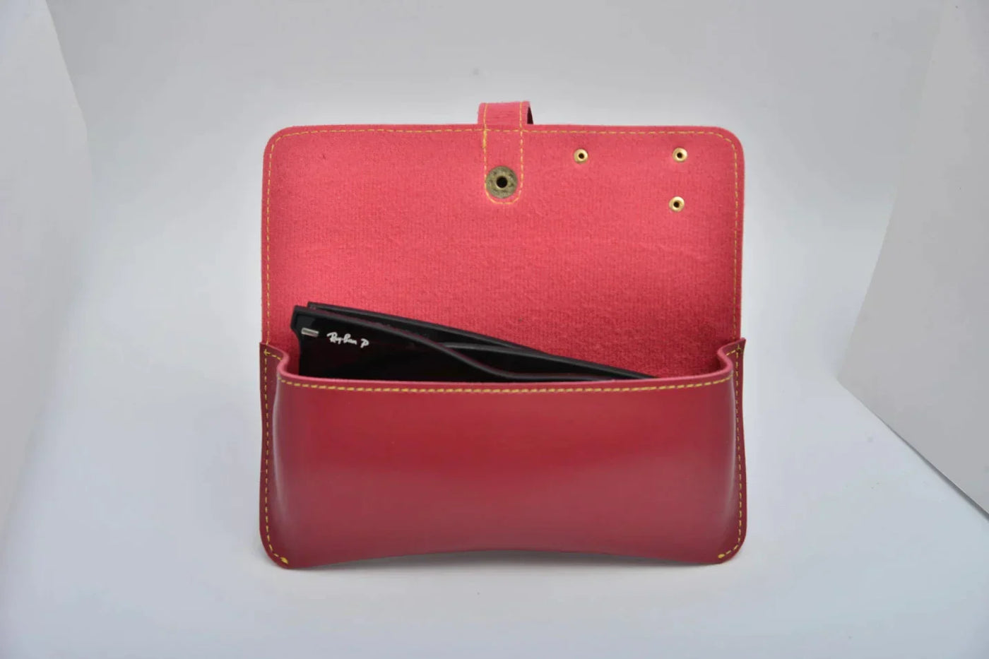 Personalized Men's Wallet and Eyewear Case - Wine