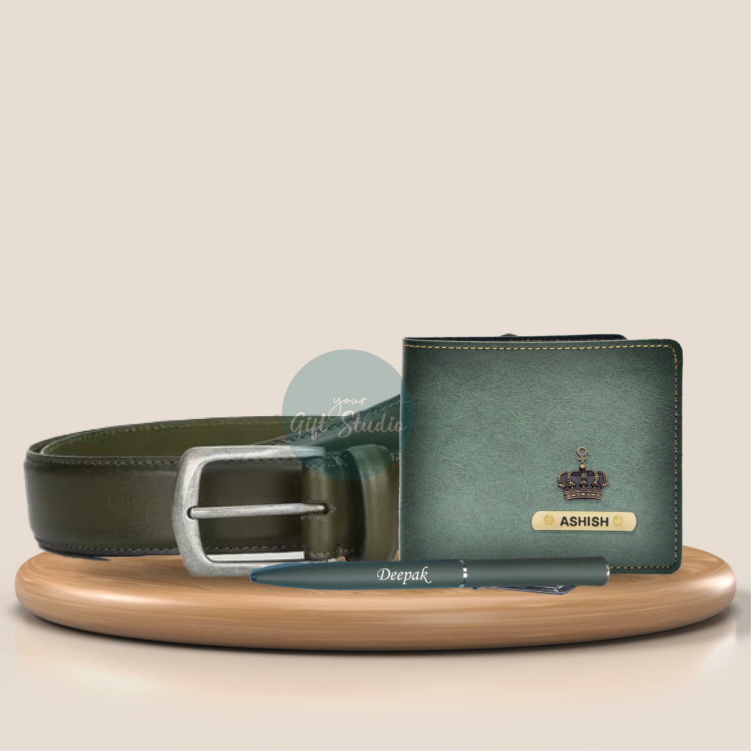 Personalized Men's Decent 3 Pcs Gift Combo - Black