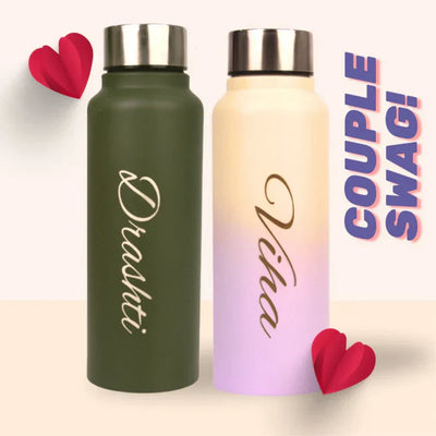 Personalized Classic Couple Water Bottle - Green-DS6