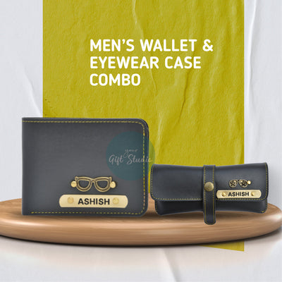 Personalized Men's Wallet and Eyewear Case - Green
