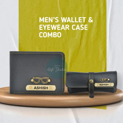 Personalized Men's Wallet and Eyewear Case - Green