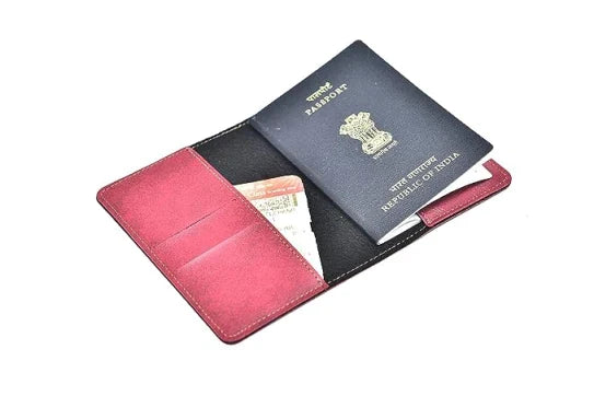 Customized Classy Leather Lady Wallet and Passport Cover Combo - Wine