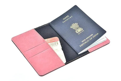 Customized Classy Leather Lady Wallet and Passport Cover Combo - Peach