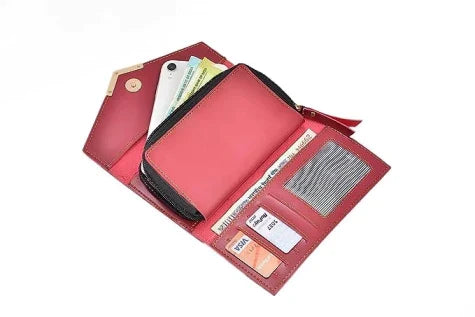 Default Charm Lady Wallet and Keychain - Wine