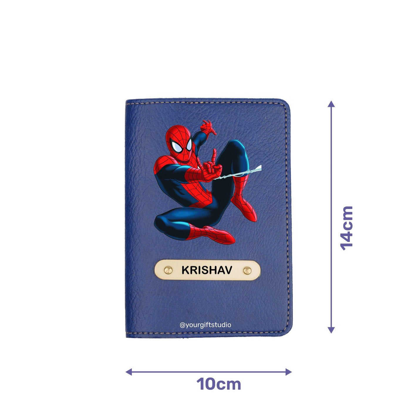 Spiderman Print Personalised Nexon Passport Cover - Blue