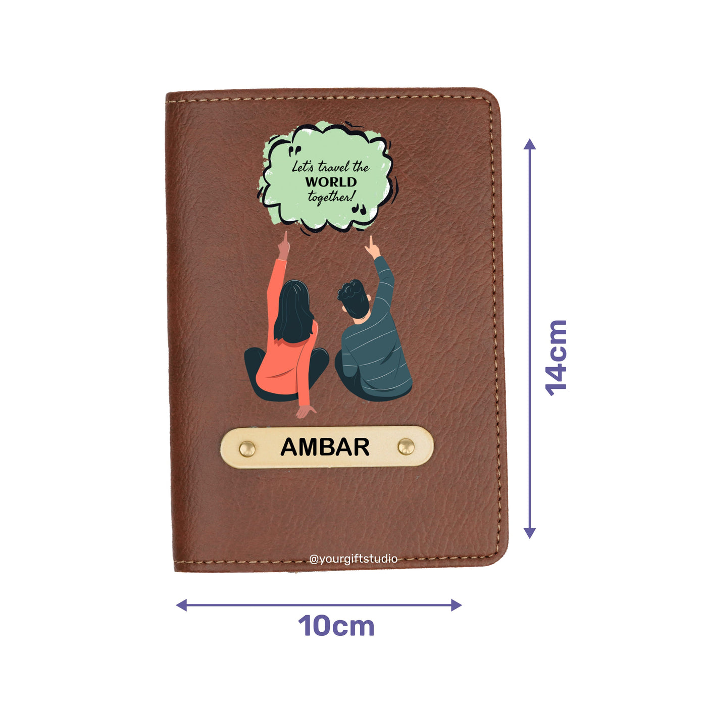 Travel Print Personalised Nexon Passport Cover 5 - Brown