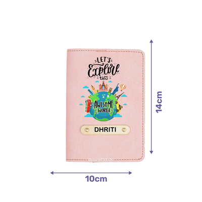Travel Print Personalised Nexon Passport Cover 7 - Pink
