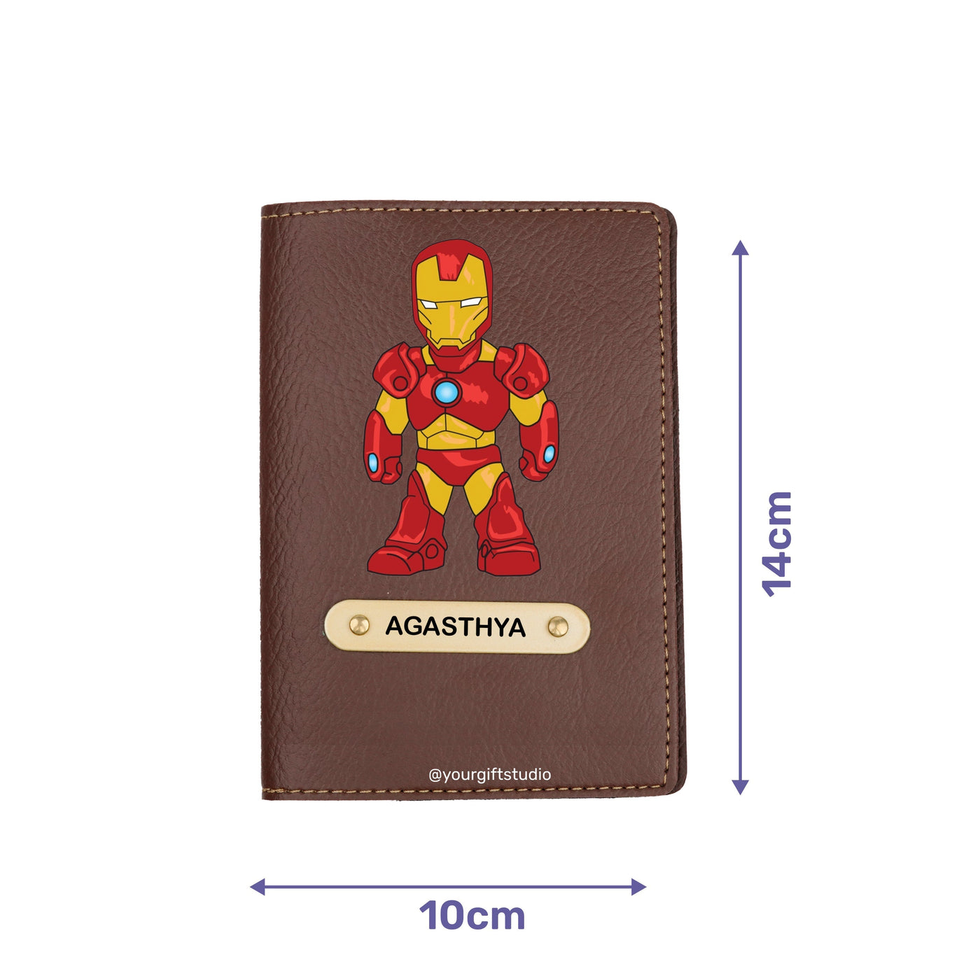 Iron Man Print Personalised Nexon Passport Cover - Tan
