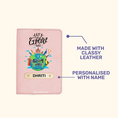 Travel Print Personalised Nexon Passport Cover 7 - Pink