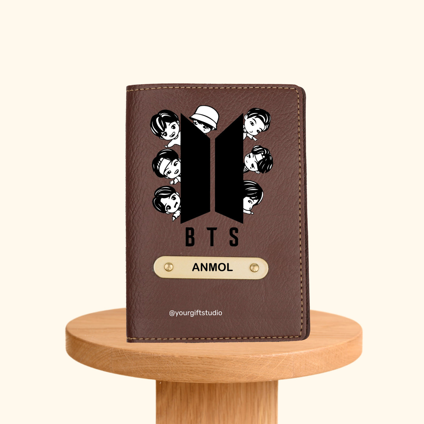 BTS Print Personalised Nexon Passport Cover - Brown