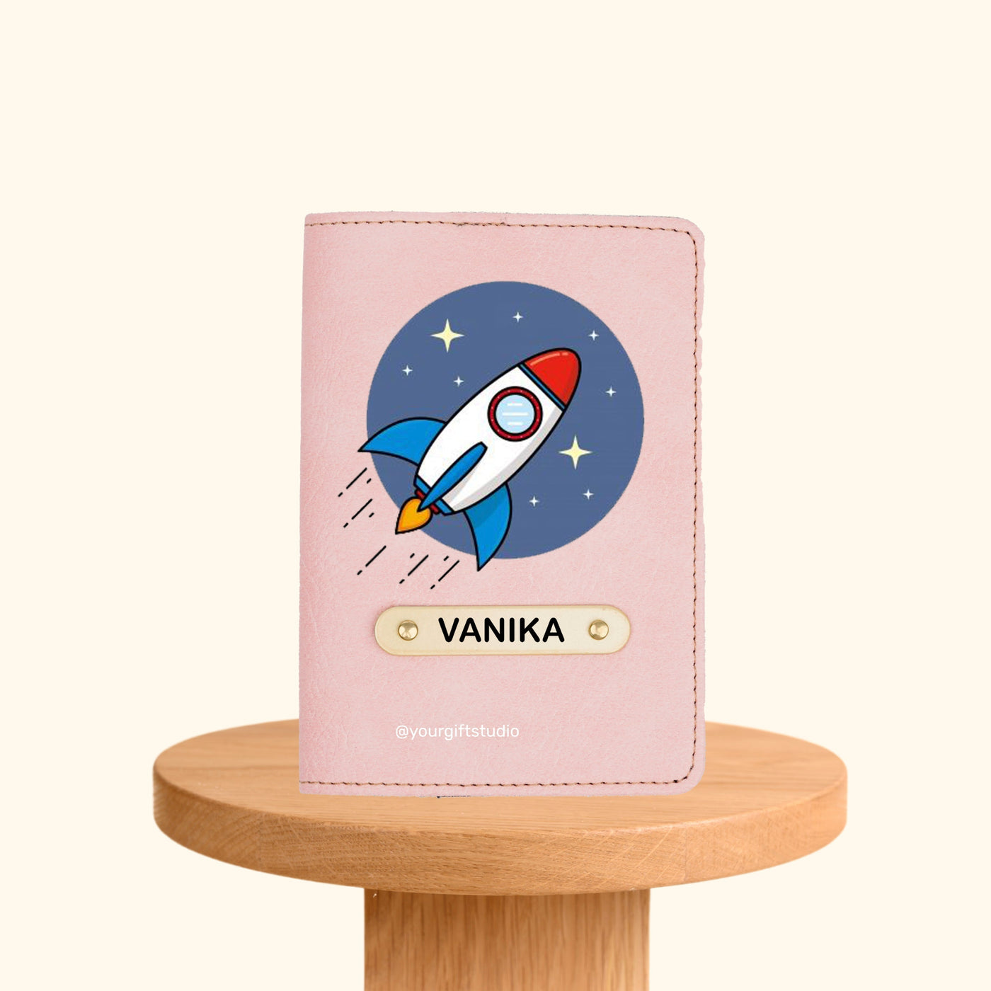 Space Print Personalised Nexon Passport Cover - Pink