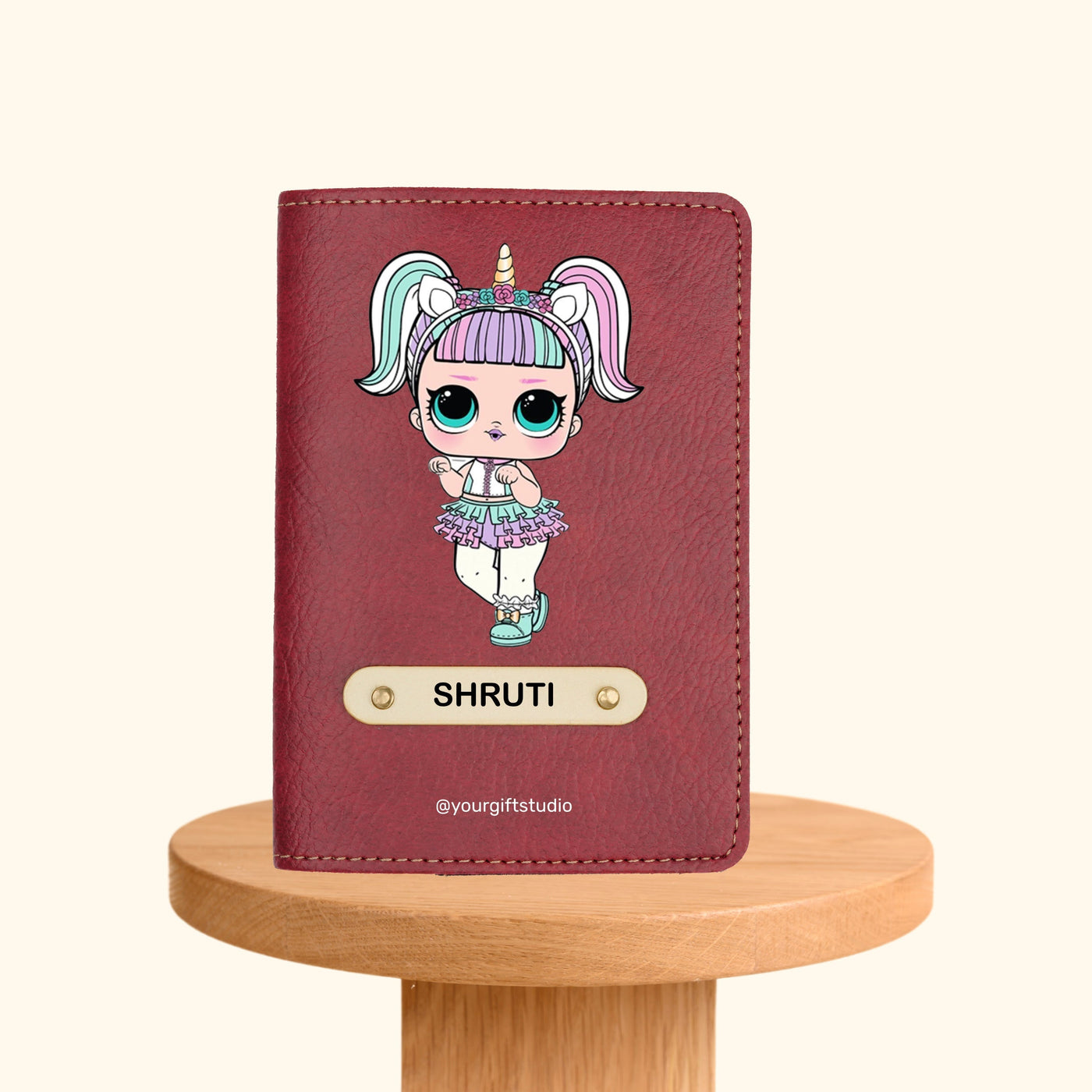 Lol Pop Print Personalised Nexon Passport Cover - Maroon