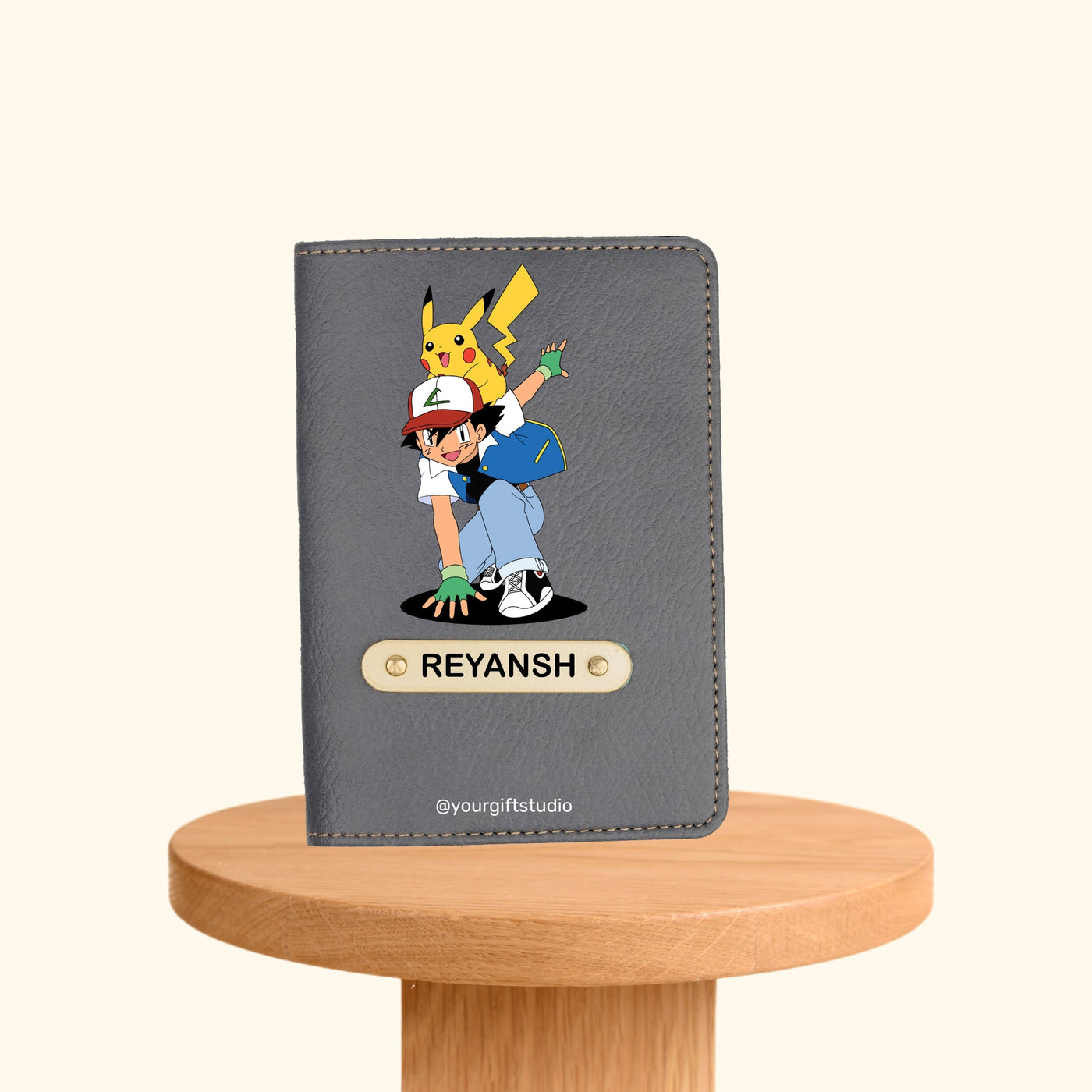 Pokemon Print Personalised Nexon Passport Cover - Grey