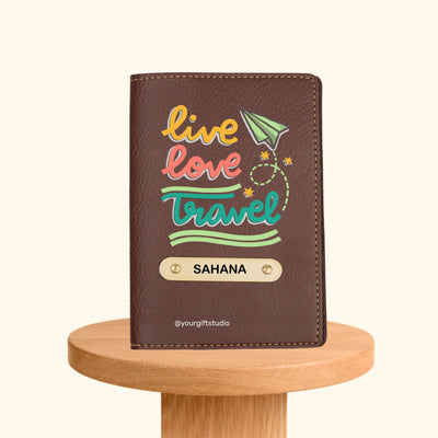 Travel Print Personalised Nexon Passport Cover 1 - Brown