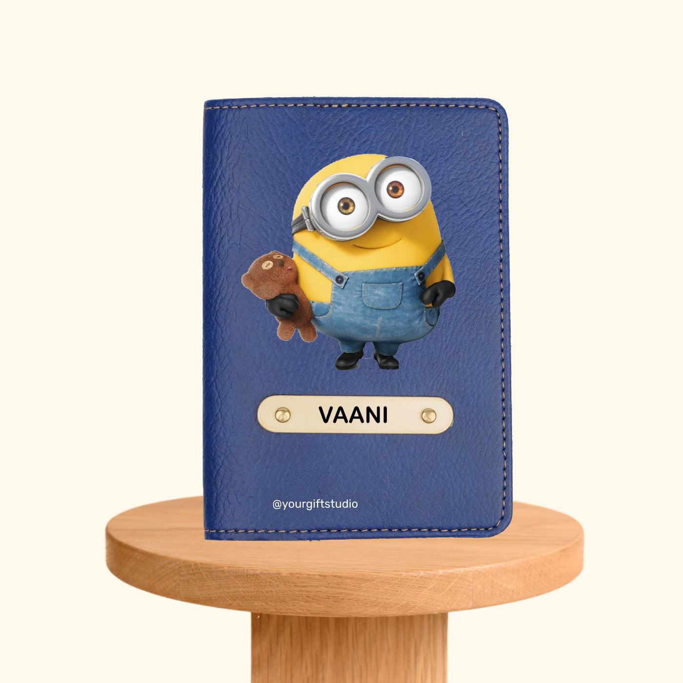 Minion Print Personalised Nexon Passport Cover - Blue