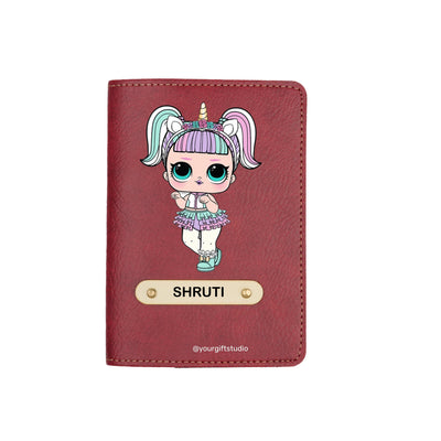 Lol Pop Print Personalised Nexon Passport Cover - Maroon