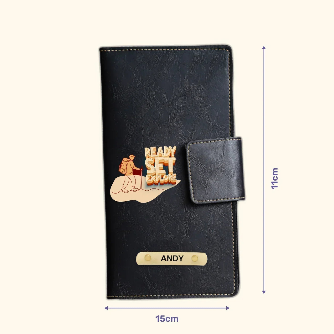 Ready Set Explore Printed Indian Travel Wallet - Black