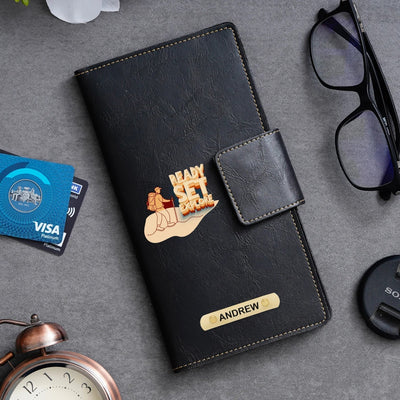 Ready Set Explore Printed Indian Travel Wallet - Black