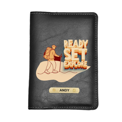 Ready Set Explore Print Personalised Nexon Passport Cover - Black