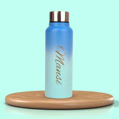 Personalized Perfect Water Bottle and Eyewear Case - Blue