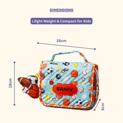 Your Gift Studio Sports Themed Customised Multipurpose Travel Kit For Kids (Blue)