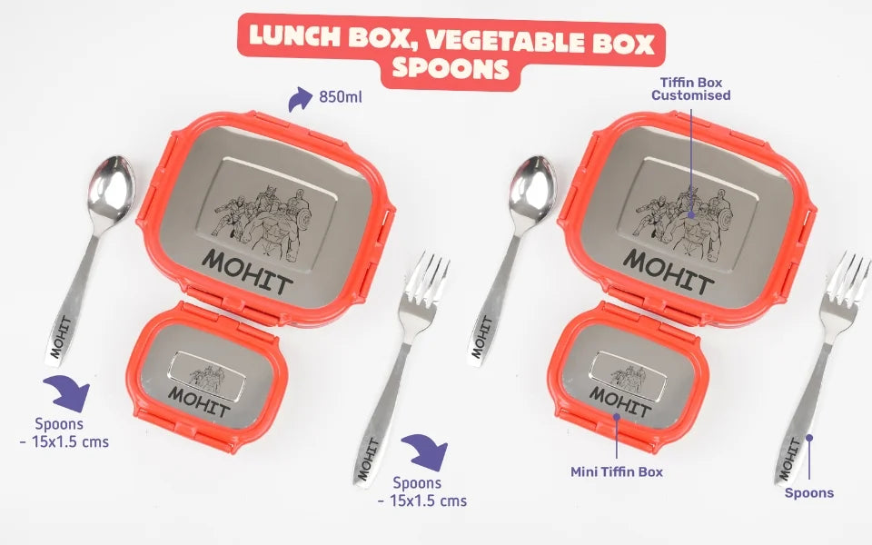 Your Gift Studio Space Print Kids Backpack, Tiffin, Fork, Spoon & Bottle Customised Hamper