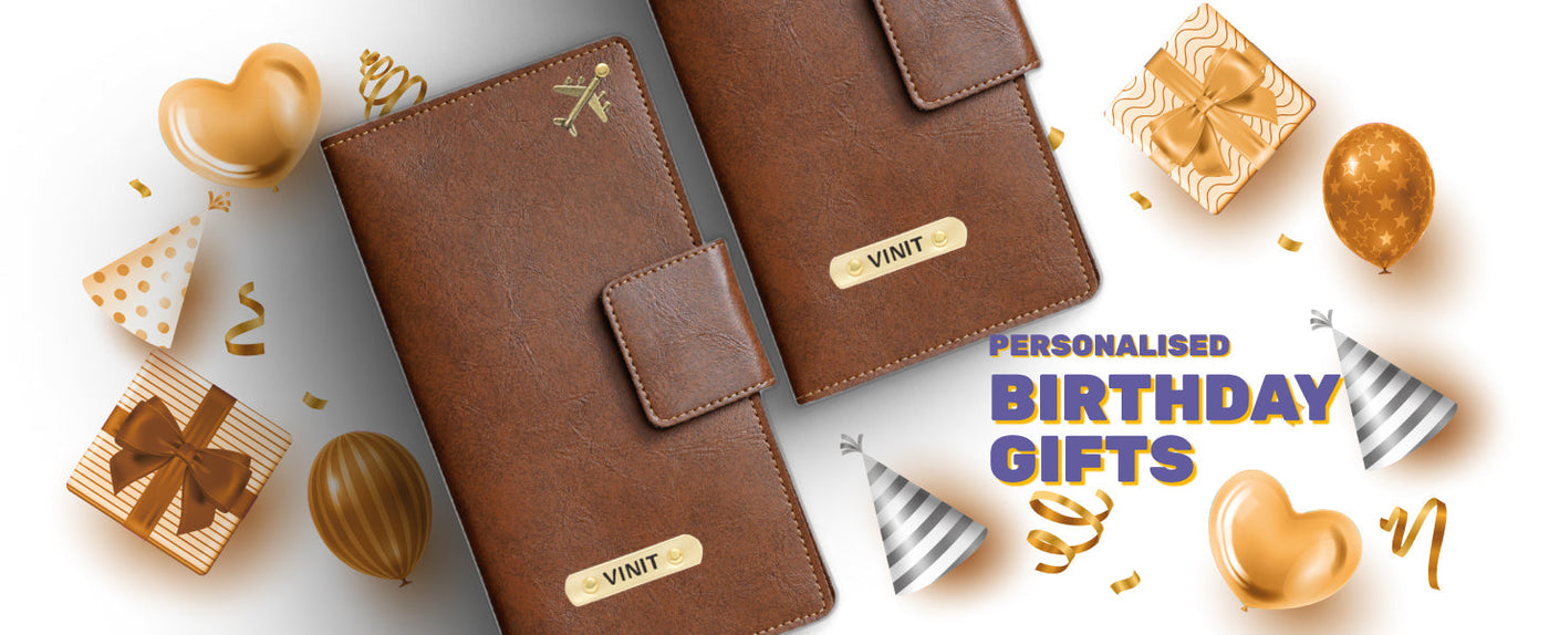 Classy Leather Customized Travel Wallet (Buttoned) - Brown