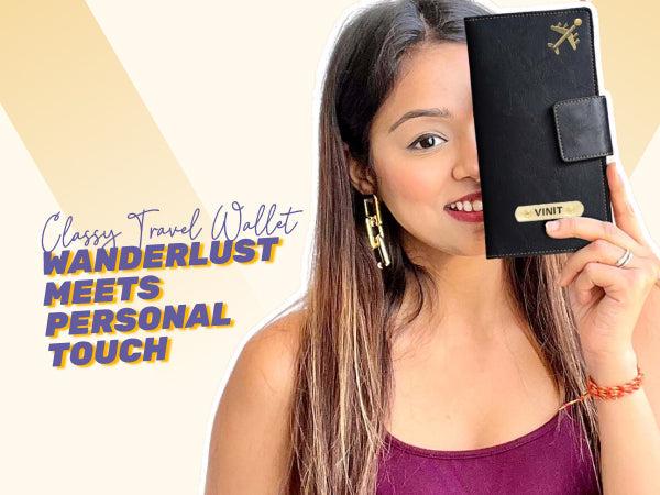 Classy Leather Customized Travel Wallet (Buttoned) - Black