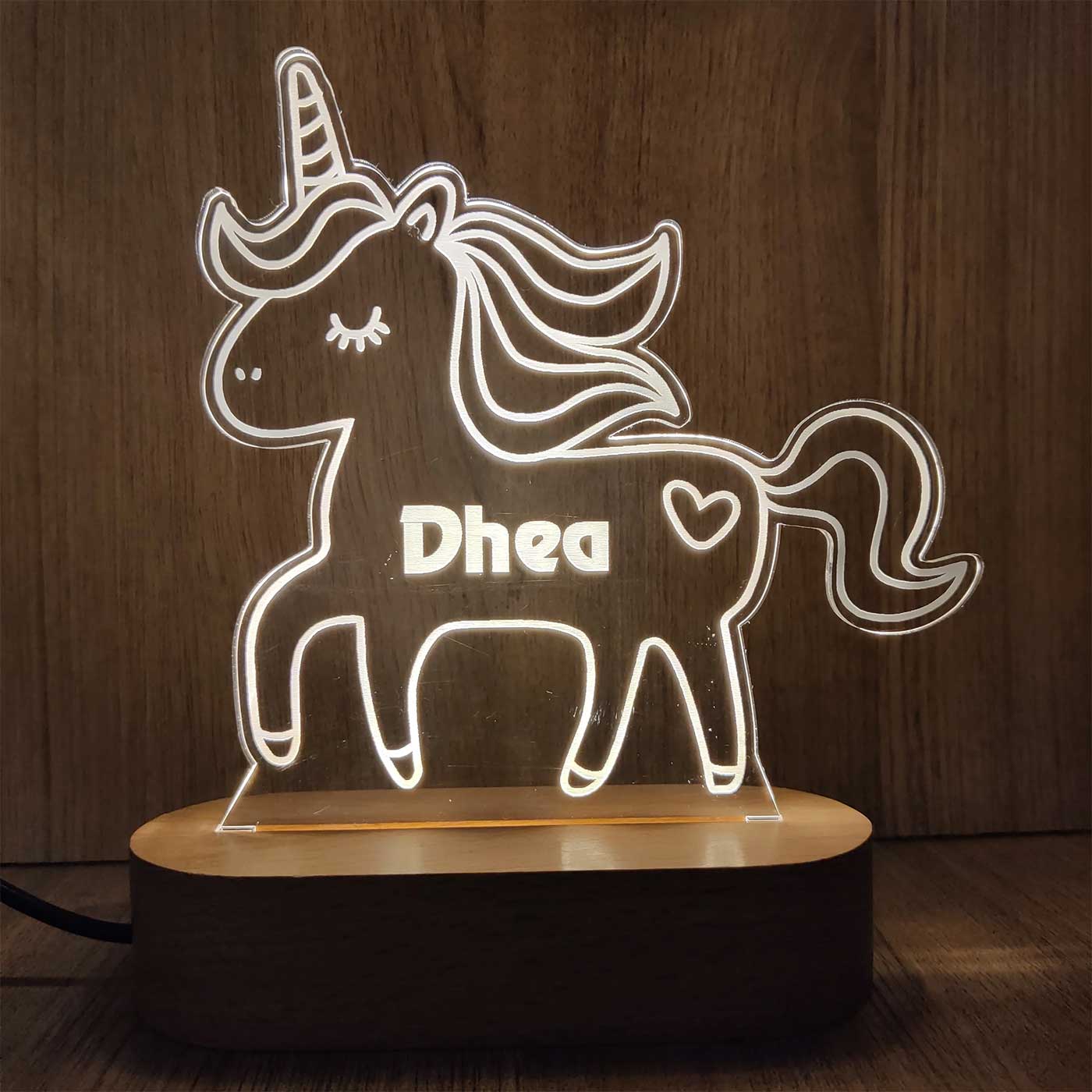 Personalized Handmade Unicorn Theme Nigh Lamp