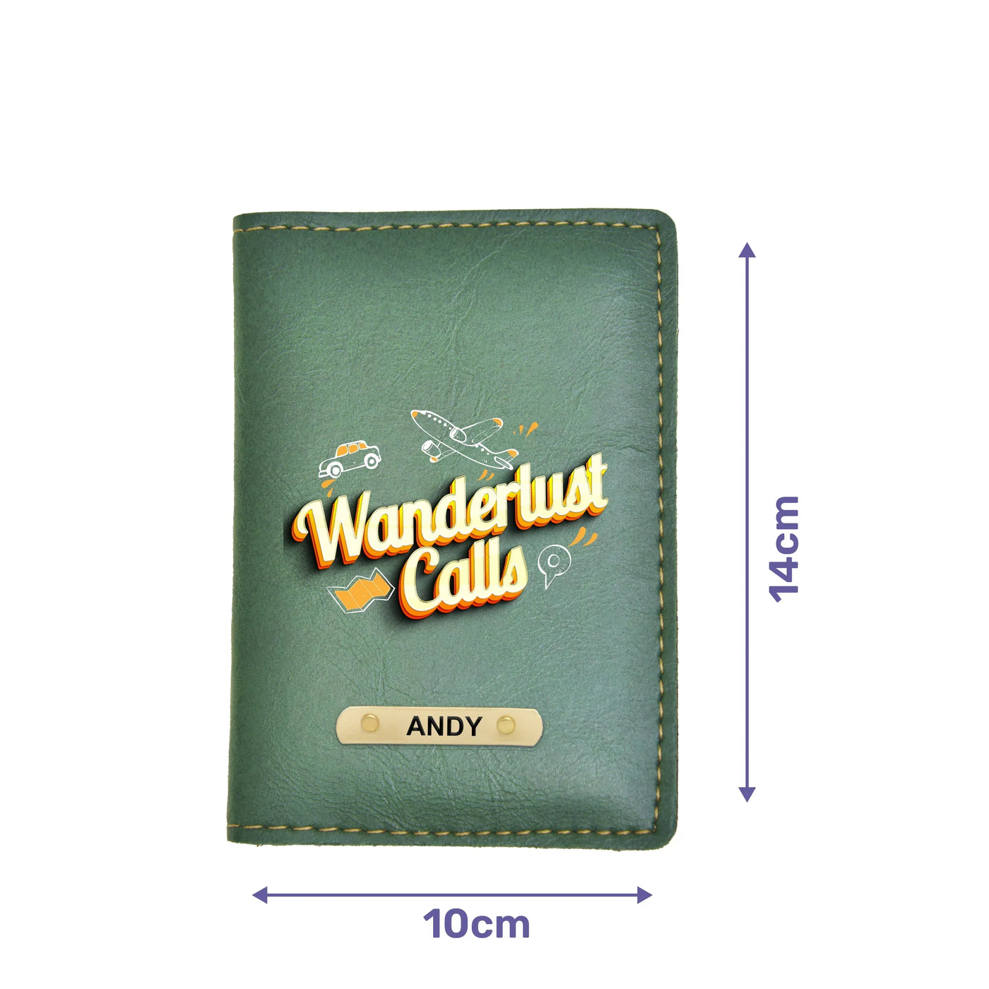 Wanderlust Calls Print Personalised Nexon Passport Cover - Olive Green