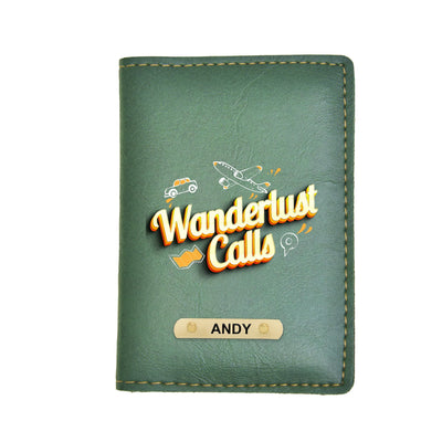 Wanderlust Calls Print Personalised Nexon Passport Cover - Olive Green