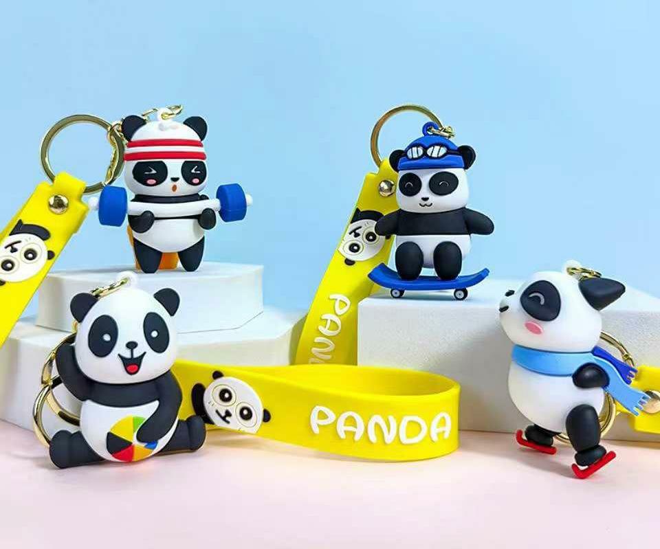 Panda Keychain With Bagcharm And Strap (Choose From Drop Down Menu)
