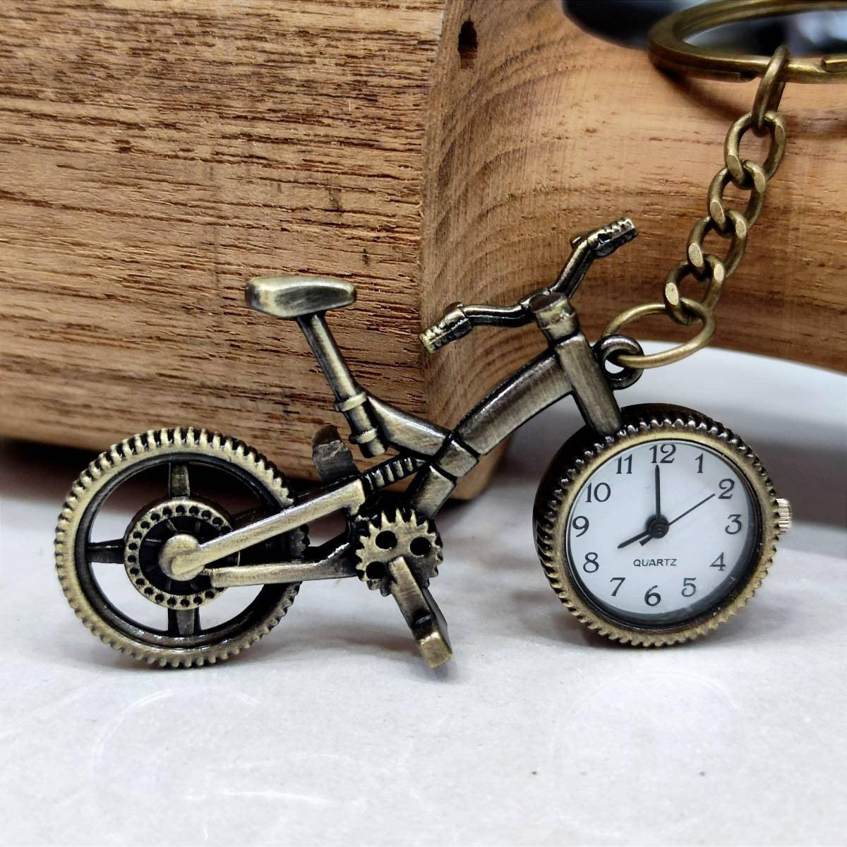 Bicycle Pocket Watch with Keychain