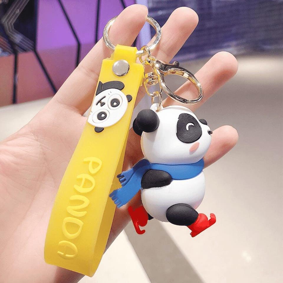 Panda Keychain With Bagcharm And Strap (Choose From Drop Down Menu)