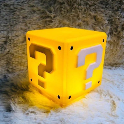 Super Mario Mini Question Block Night Light Lamp Coin Sounds with USB