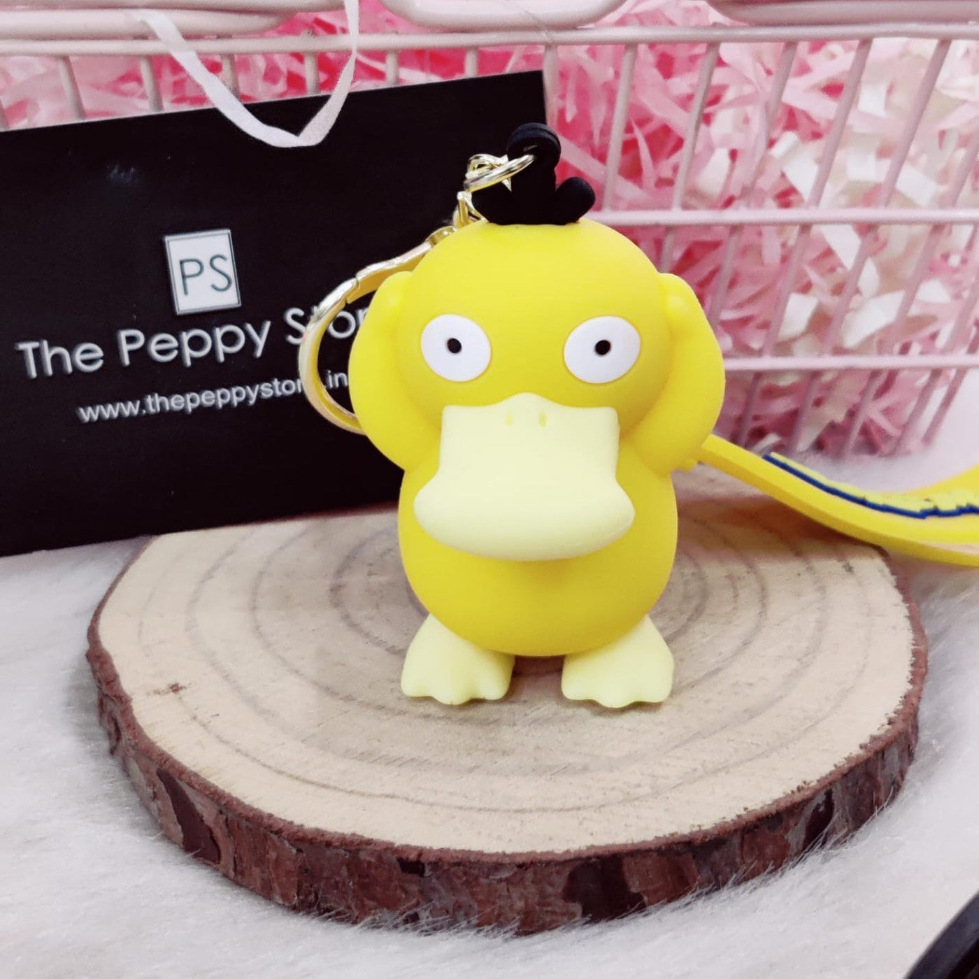 Pokemon Psyduck 3D Silicon Keychain with Bag Charm and Strap