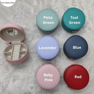 Personalised Name Round Jewellery Pouch (No Cod Allowed On This Product) - Prepaid Orders Only