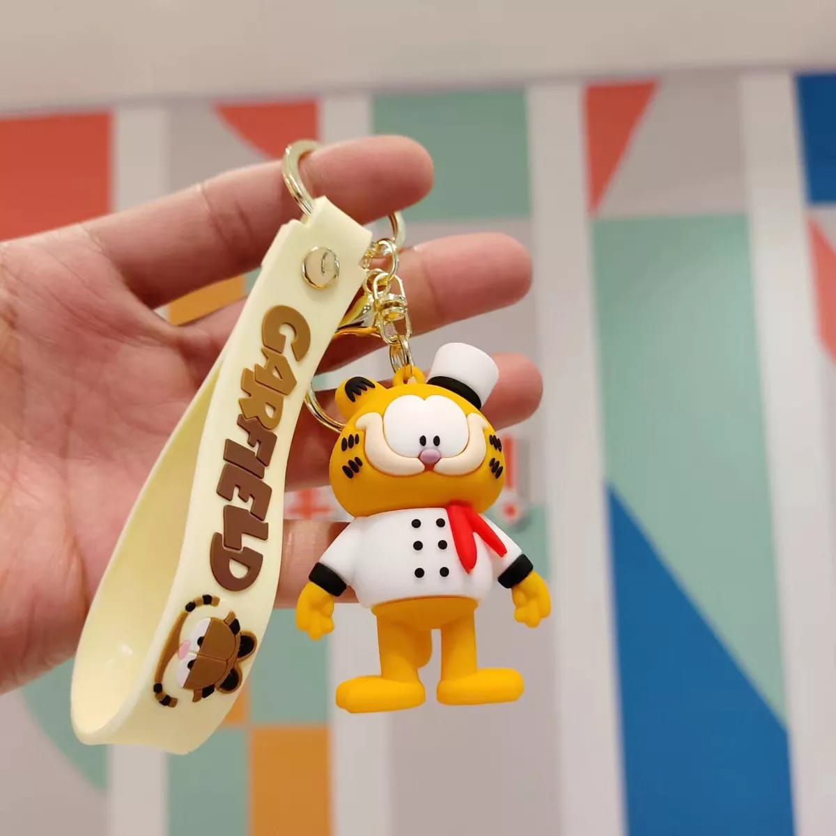 Garfield 3D Silicon Keychain With Bagcharm and Strap (Select From Drop Down Menu)