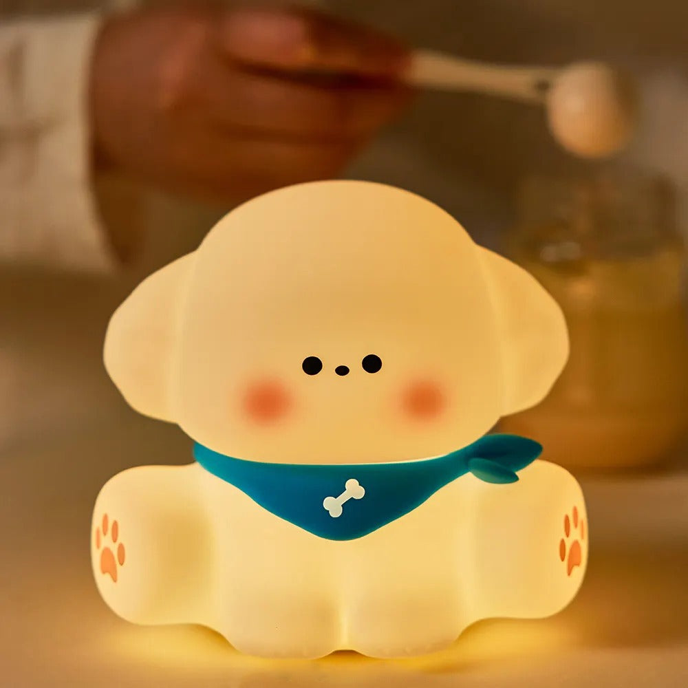 Cute Puppy 3D Silicon Touch Lamp - USB Chargeable