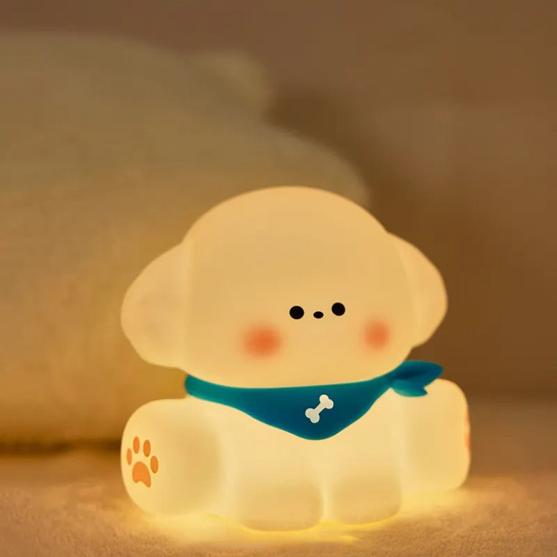 Cute Puppy 3D Silicon Touch Lamp - USB Chargeable